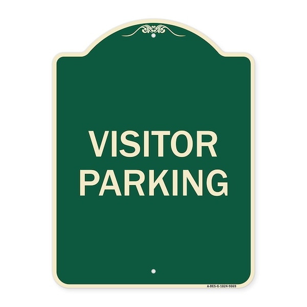 Signmission Designer Series Sign-Visitor Parking, Green Heavy-Gauge Aluminum, 24" x 18", G-1824-9869 A-DES-G-1824-9869 - main